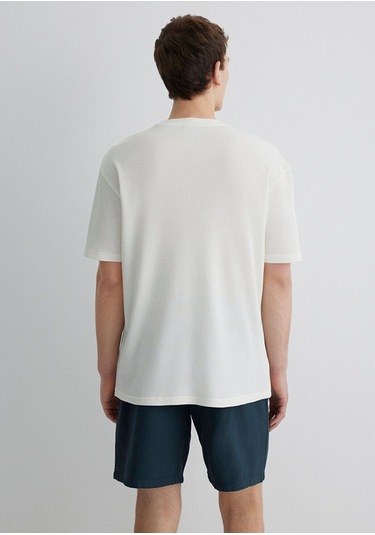 Mavi Erkek Kısa Kol Tişört Kırık Beyaz 0612724-70057 Beyaz