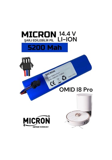 Omid İ8 Pro I8 Pro Uyumlu Robot Süpürge Yedek Pili 5200mah Lit