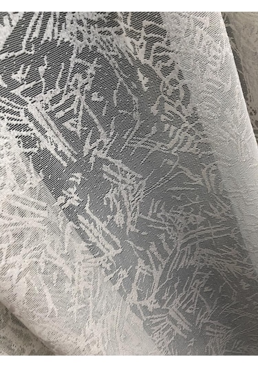 Tül Perde Zigzag Desen Kdk Örme Kumaş 1. Kalite Krem