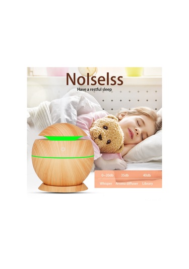 Reedark Usb Nemlendirici Renkli Led Işık Ve Aroma Özelliği - Hafif Ahşap Desenli Ev Ofis Kullanıma Uygun