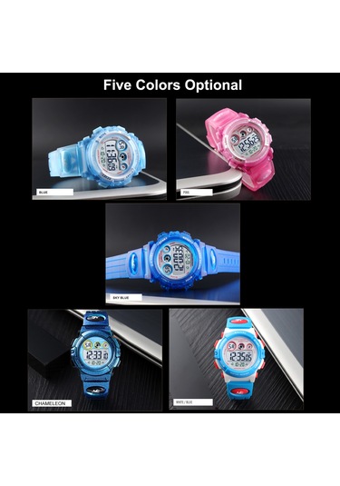 Yunboo Skmeı 1451 Çocuklar İçin Dijital Saat - 50m Su Geçirmez, Gösterge Işıklı, Alarmlı, Kronometreli Sporluk Öğrenci Kol Saati Pembe Çok Renkli