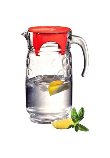 Paşabahçe 43794 Rings Kırmızı Kapaklı Cam Sürahi 1700 CC