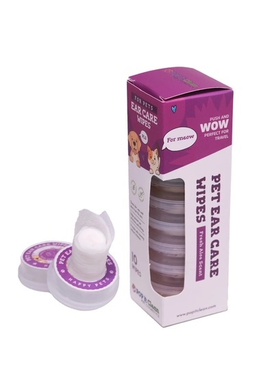 Popitclean Evcil Hayvan Kedi & Köpek Kulak Bakım ve Temizleme Mendili