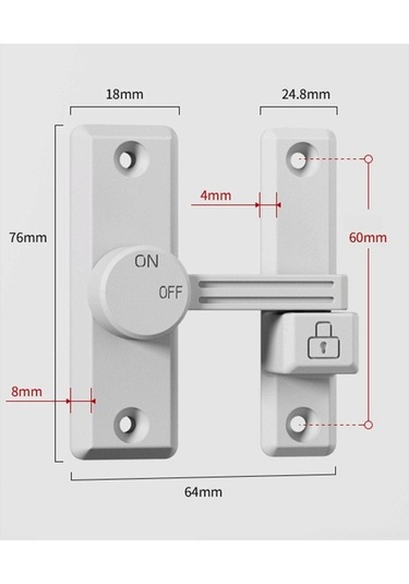 Besthome1 Stabil Sürgülü Beyaz Kapı Mandalı Koruması Ev Ofis Ahır Suntek Model