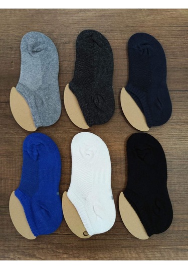 Çocuk 6 Çift Kısa Snekers Çorap Burun Dikişsiz Çok Renkli