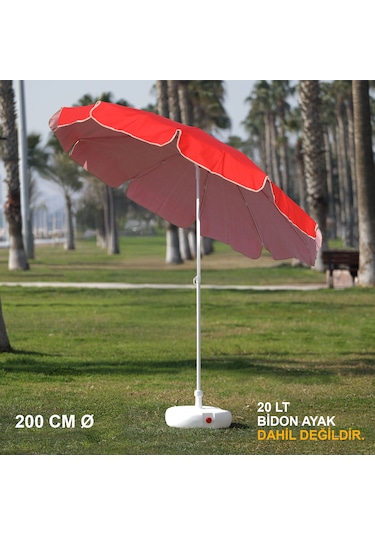 Kırmızı Plaj Şemsiyesi 200 Cm Ø