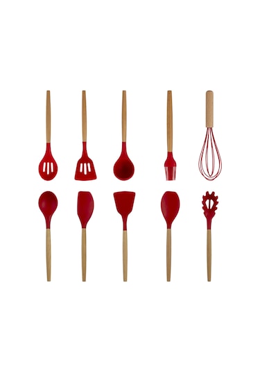 Cook With Love Ahşap Saplı Silikon Servis Seti