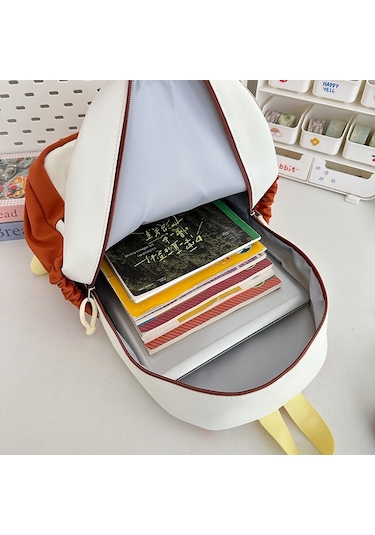 Sevimli Büyük Kapasiteli Trend Şeffaf Okul Çantası Lila - Yeşil