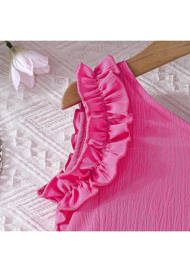 6m-5y Kız Çocuk Giyim Çocuk Yaz Kısa Kollu + Şort İki Parça Kız Çocuk Kısa Kollu Takım Kırmızı