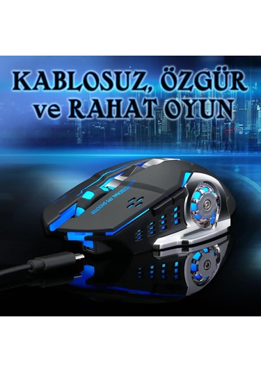 UpWay TW-Q13 2400 DPI Sessiz Kablosuz RGB Oyuncu Mouse