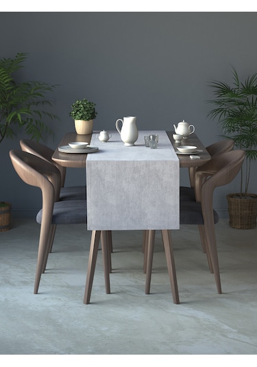 Kadife Dokulu Beyaz Renk Daily Series Runner 40 X 140 Beyaz