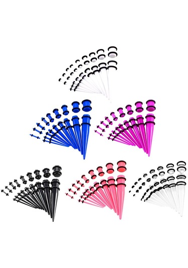 Homyl 18 Parça Kulak Göstergeleri Germe Kiti Fişler Konik 14g Beyaz