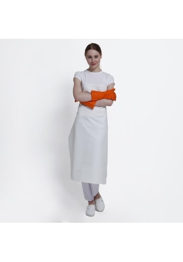 Onurteks Muşamba Askılı Önlük 100 Cm Pvc Su Geçirmez Kasap Bulaşık Önlüğü Beyaz, Mavi