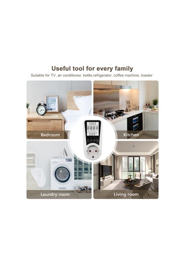 Yunboo Beyaz Evrensel Tip Akıllı Prizi - Enerji Tüketimi Ve Maliyet İzleme Cihazı Ac230v-250v