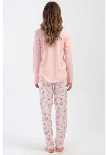 Vienetta 403246 Geniş Büyük Beden Kadın Pijama Takımı Pembe V2 Pembe