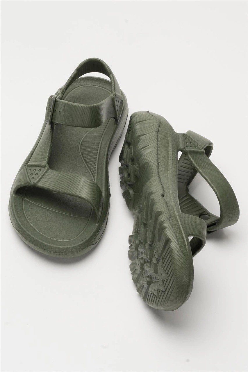 Unisex Eva Spor Kaymaz Yürüyüş Sandaleti Haki Haki