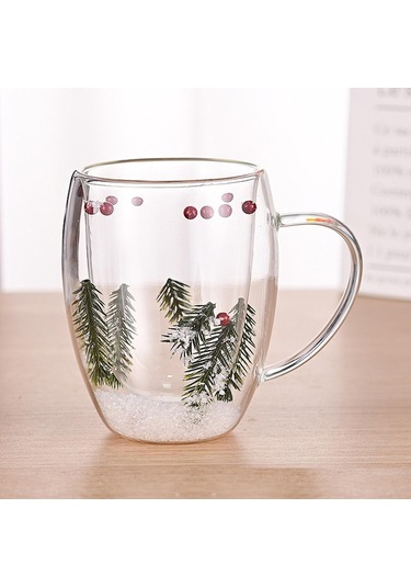 Suntek Noel Cam Kahve Kupa 350 Ml Çay Süt Kupası Doğum Günü