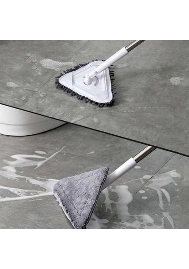Büro Ev Ofis Yazlık Hijyeni İçin 150cm Uzar Saplı Üçgen Cam Duvar Tavan Fayans Parke Mopu