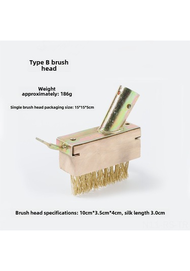 Reedark Ahşap Saplı Bakır Kaplı Çelik Tellerle Çim Kesici Fırça - Çeşitli Boyutlar Ve Özellikler C Tipi, Metal Renk