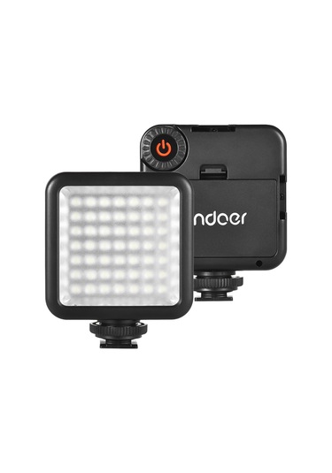 Andoer W49 Mini Interlok Kamera Dim Led Panel Işık Siyah Siyah
