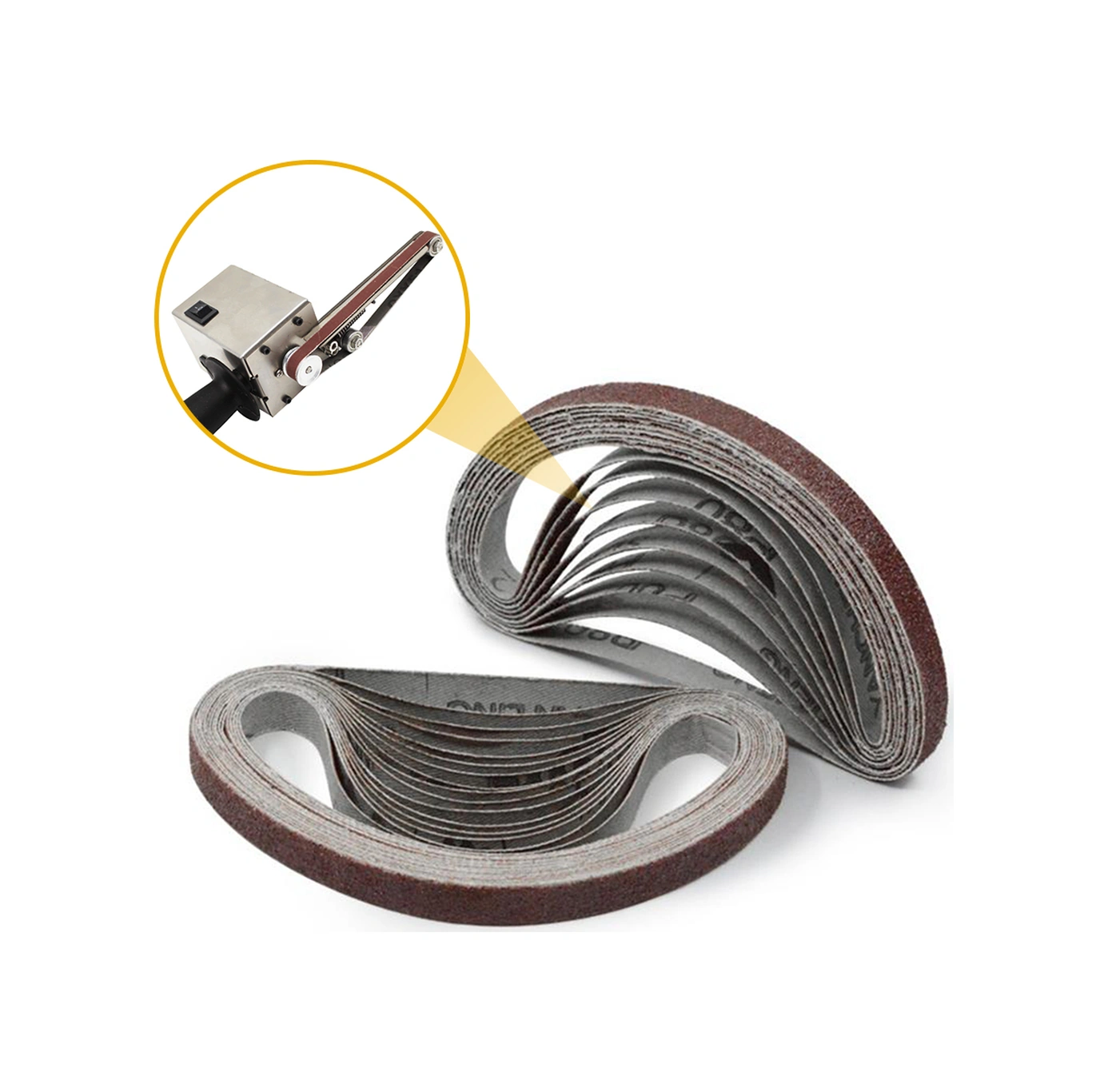 Skycity 10 Adet 10x330mm Alüminyum Oksit Zımpara Kayışı - Fırçasız/elektrikli Aletler İçin, 120 -1000 Zımparalama Tabanı