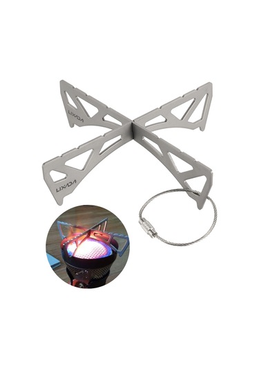 Reedark Titanyum Kamp Fırın Stantı - Msr Taşıma Destek Aparatı, Ultra Hafif, Kampçı İçin Piknik Bbq Erişim Gereci Gümüş