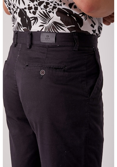 Dufy Siyah Erkek Regular Fit Short - 86798 Siyah