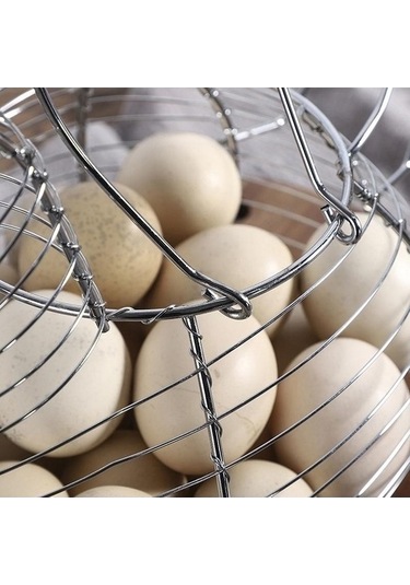 Tongxida Bosphorusboutique Yumurta Vintage Tel Tavuk Tavuk Sepetleri Şekli Saplı Rustik Pt Metal Gümüş Depolama Bosphorusbout Gümüş