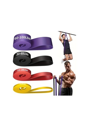 Pazly 4 Adet Üst Üste Yerleştirilebilir Gerilim Direnç Bantı Orta Seviye Tpe Fitness Kas Antrenmanı Altın Renk Ev Spor Salonu İçin Altın
