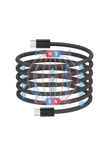 My Topped 100w Manyetik Usb-c Şarj Kablosu - Samsung Uyumlu Hızlı Şarj Ve Veri Aktarıma Yönelik, R Garantili