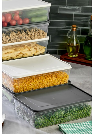 Mikrodalga Ve Derin Dondurucuya Uygun Freshkeep Saklama Kabı 8'li Set - Gri / Beyaz / 8 4000 Ml Gri