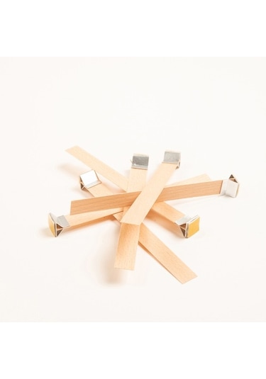 Ahşap Mum Fitili+Yapışkanlı Sehpa- 50 Adet