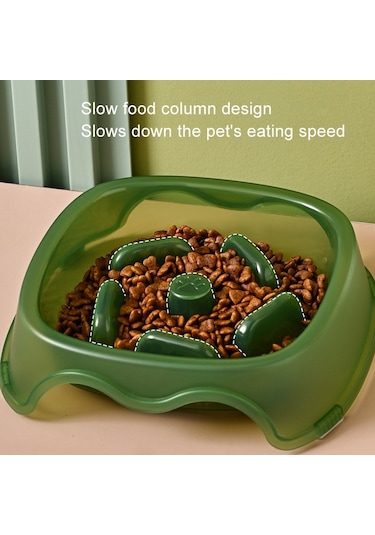 Cbtx Kare Işık Şeffaf Slow Food Evcil Hayvan Mama Kabı Köpek Maması Kedi Mama Kasesi Gri