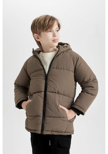 DeFacto Erkek Çocuk Su İtici Kapüşonlu Polar Astarlı Mont C9046A824WNKH496 DeFacto Erkek Çocuk Su İtici Kapüşonlu Polar Astarlı Mont C9046A824WNKH496