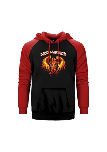 Amon Amarth Phoneix Kırmızı Reglan Kol Kapşonlu Sweatshirt Kırmızı (551192462) Kırmızı