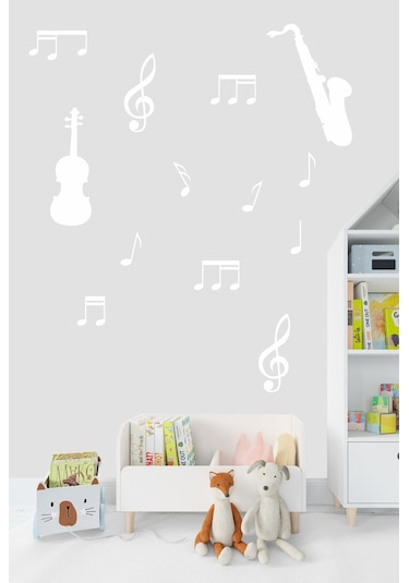 Müzik Ve Notalar Dekortaif Duvar Sticker