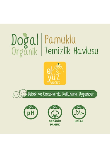 Sleepy Doğal Organik Pamuklu Temizlik Havlusu 24 X 50'Li