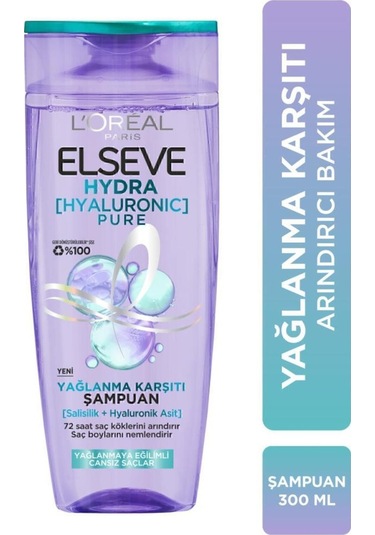 ELSEVE Hydra Pure Salisilik Asit içeren Yağlanma Karşıtı Nemlendirici Şampuan + Saç Derisi Serum Seti