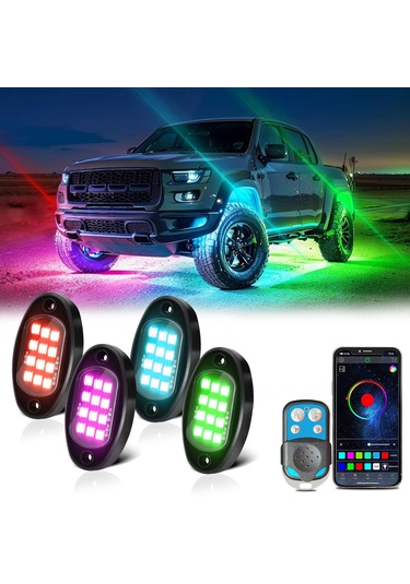 Led Kaya Işıkları 4 Adet Çok Renkli Led Işıklar Parlaklık K22432-4-2