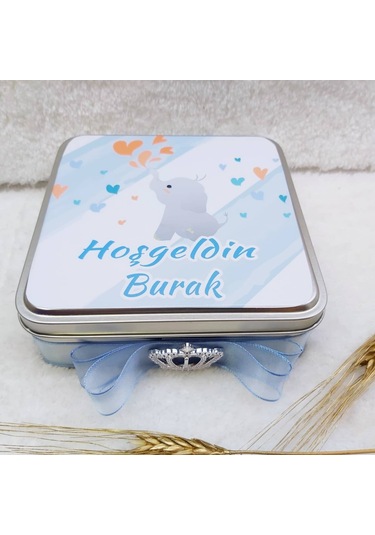 Fil Baskılı Kare Kutuda Bebek Çikolatası 50 Li