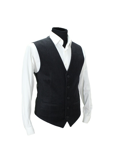 Mentor Regalo Erkek Yelek V Yaka Füme Yün 50587