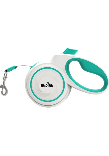Budibu Makaralı Otomatik Geri Çekilebilen Kedi Köpek Gezdirme Tasması Medium Max 25 Kg Beyaz