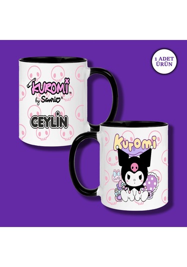 Kuromi Baskılı Kişiye Özel Kupa Bardak Beyaz