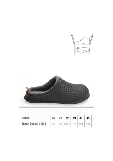 Gezer Kışlık Islak Zemin Erkek Terlik (554652418) Siyah
