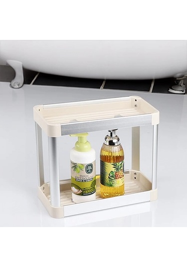 Kosova Wın17 Alüminyum Raf 2'li 32x15x27cm Bej