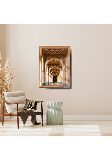 Gold Hasan Camii Cam Ayna Çerçeveli Dini Tablo