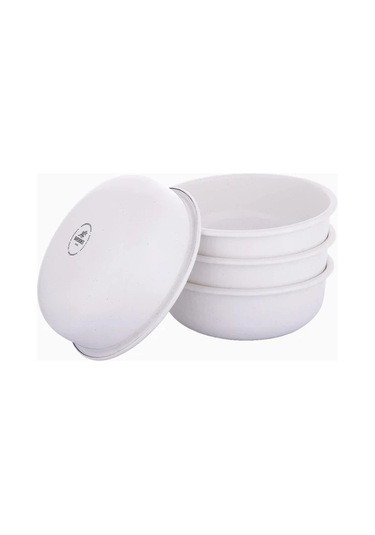 Barebones Rolled Enamelware 4 Lü Emaye Kamp Kasesi Mutfak Aksesuarları Beyaz