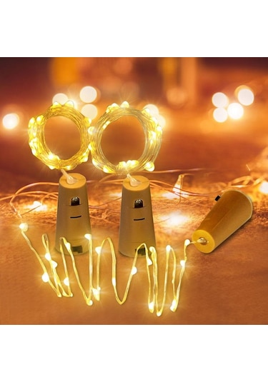 Mavi Mantarlı Şarap Şişesi Işıkları Led Dize Işık Bakır Tel Peri Çelenk Işıkları Noel Tatili Parti Düğün Dekorasyon 1m 10leds Mavi