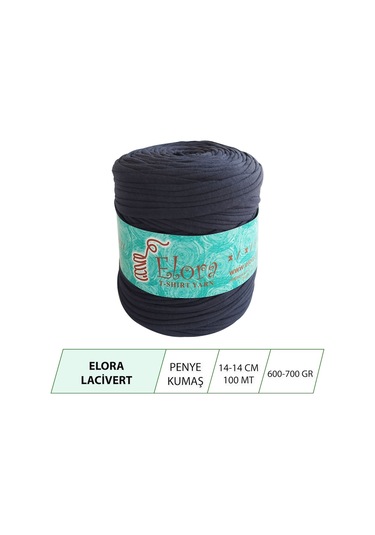 Elora Lacivert Penye Kumaş Örgü Ipi