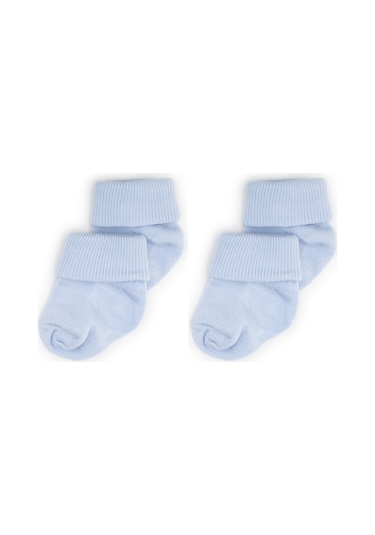 Novibaby 2'li Bambu Bebek Çorap I Dusty Blue I 0 6 Ay I Mavi Yenidoğan Bebek Çorabı Çok Renkli